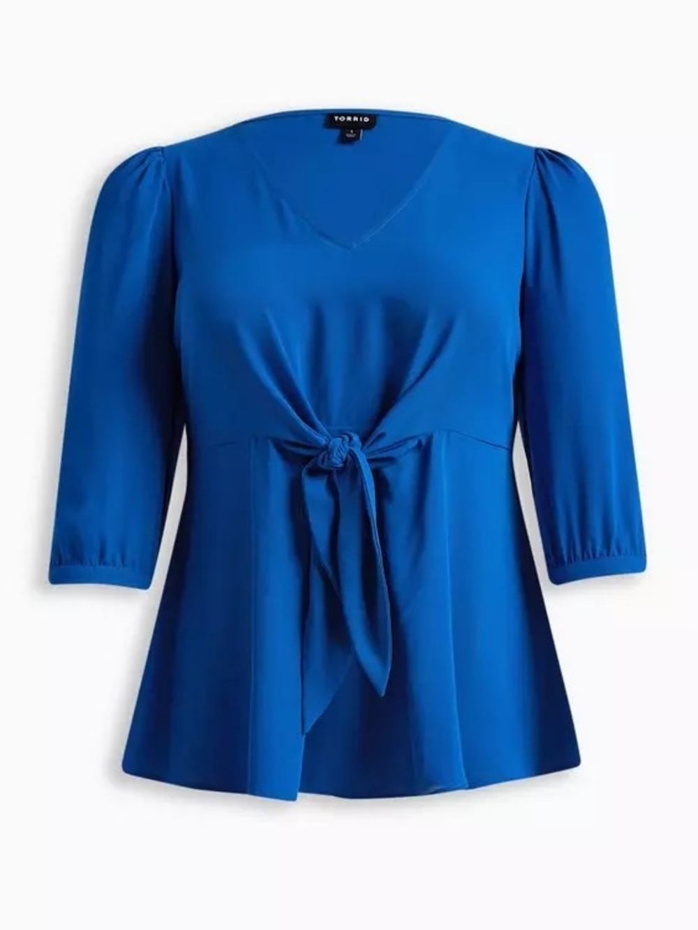 torrid Cobalt Blue V-Neck Tie-Front Blouse